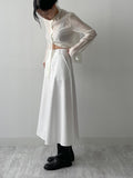 Dent High Neck Tencel See-Through Blouse
