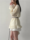 [Cowhide] Cable Long Layered Belt