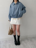 [Belt SET] Cotton A-line Mini Skirt