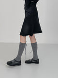 Ribbon Cashmere Plain Knee Socks