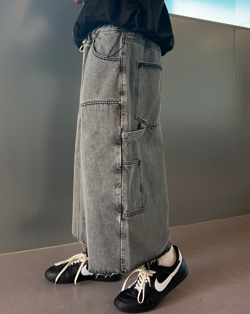 【KOOLOSET】Double Knee Dekki Carpenter Crop Denim KOOLOSET (クロゼット) - ダブルニーデッキカーペンタークロップ