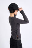 Side button slit long sleeve