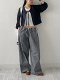 Dyed Floral Stopper Wide Pants