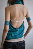 OPEN-BACK DRAPED HALTER TOP