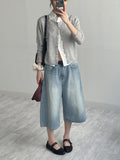 [unisex] 842 Washed Bermuda Denim Pants