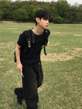 Sword Henley Neck Ringer Short Sleeve T-shirt