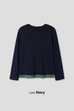 Henley neck layered long sleeves