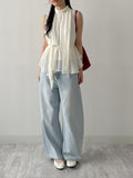 [Strap SET] Dite Chiffon Halter Neck Sleeveless Blouse