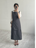 Joanne Nylon Sleeveless Wrap One Piece Long