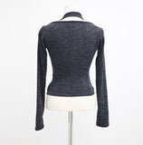 Raqueen Halter Slit Layered Knit T-shirt