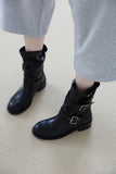 Three Buckle Strap Middle Boots