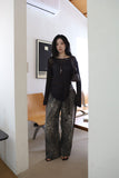 Slit Summer Boat Neck Knit