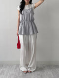 Yvon Nylon Strap Wide Slacks