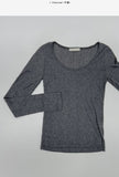 Mono Deep U-neck See-through T-shirt
