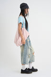 Layered off-shoulder T-shirt