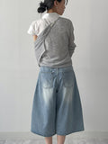[unisex] 842 Washed Bermuda Denim Pants
