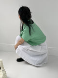 Nylon Pleated Midi Skirt