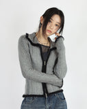 Like two-tone zip-up knit