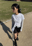 DRAPE SHIRRING T-SHIRTS