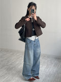 [Unisex] Force 10 Pintuck Wide Denim Pants