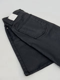 Matte leather wide half pants