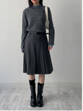Mellie Wool Midi Pleated Skirt