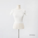 Belle Round Rib Crop Tee