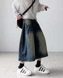 Musk Pintuck Bermuda Denim