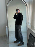 Roll-Up Grey Wide Denim