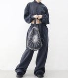 (Unisex) Diction Embroidered Balloon Brushed Sweatpants