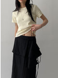 Wave Punching Ribbed Short Sleeve T-Shirt