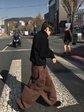 Vibrick Brown Balloon Wide Pants