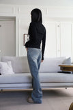 String hole turtleneck top
