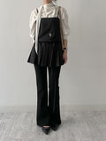 Unbalanced One-Tie Puff Blouse