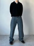 Dark Blue Wide Denim
