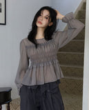 Bebe Frill See-Through Blouse