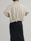 Raglan suede short blouson