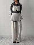 [Skirt SET] Fondue Banding Wide Slacks
