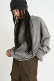 Lambswool roll-edge crop knit