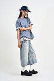 Mer Washed Denim Bermuda Pants