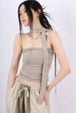 Scarf shirring top bustier