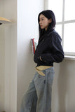 Biker blouson crop jacket