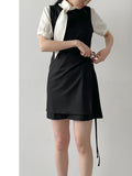 [Short Sleeve Version] Bob Tie Loose Fit Blouse