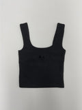 Ribbon Square Neck Knit Bustier