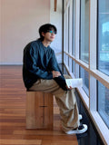 Eyelet half-moon cargo cotton pants