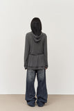 (W) Ala Frill Hooded Top