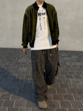 Striped Two-Tone Knit Zip-Up