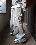 Calin diagonal cargo sweat balloon pants