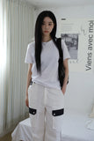 Uni Color Matching Cargo Pants