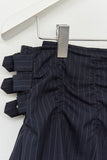 (W) Part Pin Striped Skirt Pants